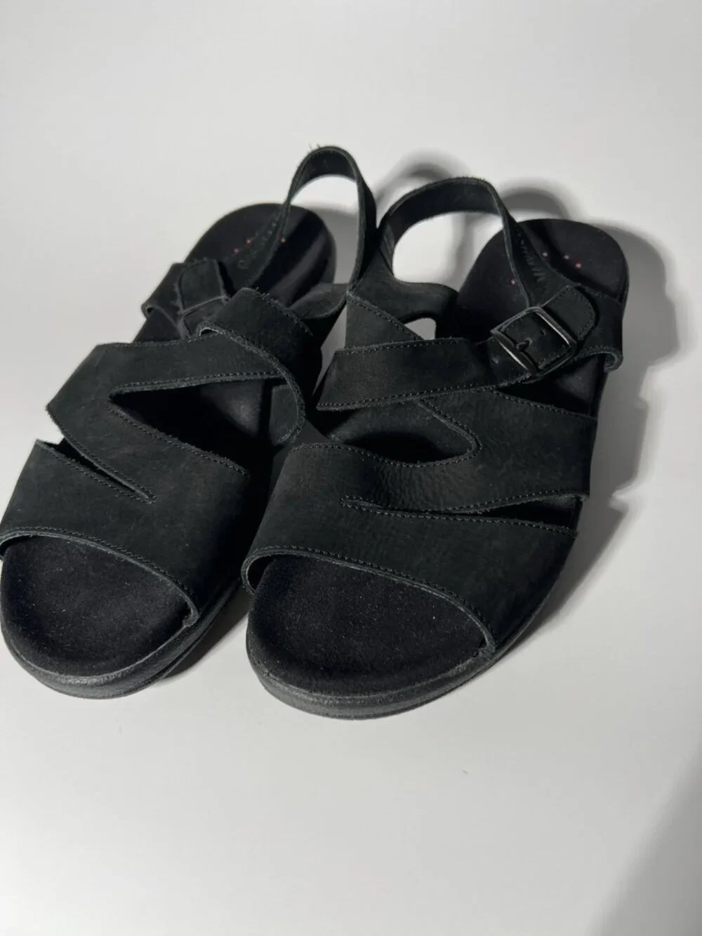 Mephisto Nubuck Leather Walking Sandals Black Women’s US 8.5 EU 39